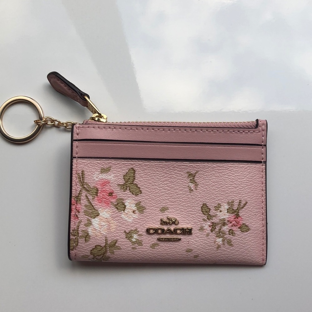 Coach Mini Skinny Rose Boquet ID Case